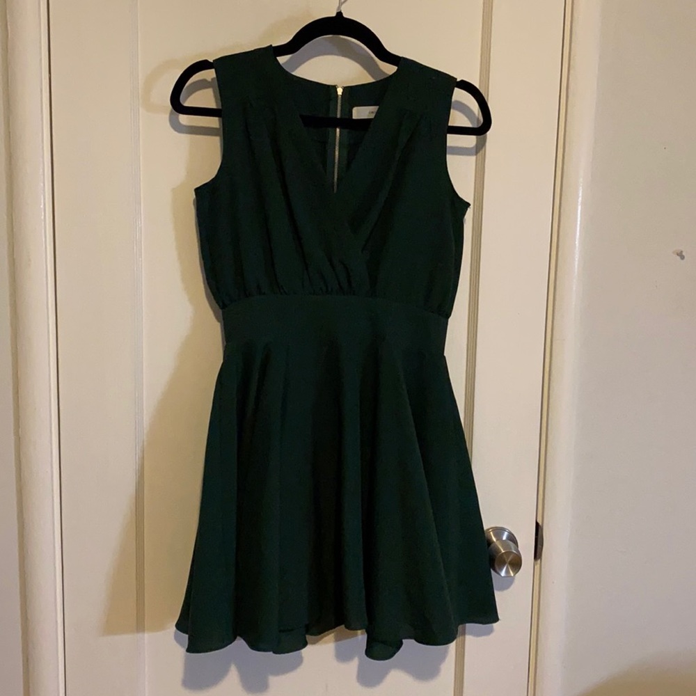 Army green mini dress